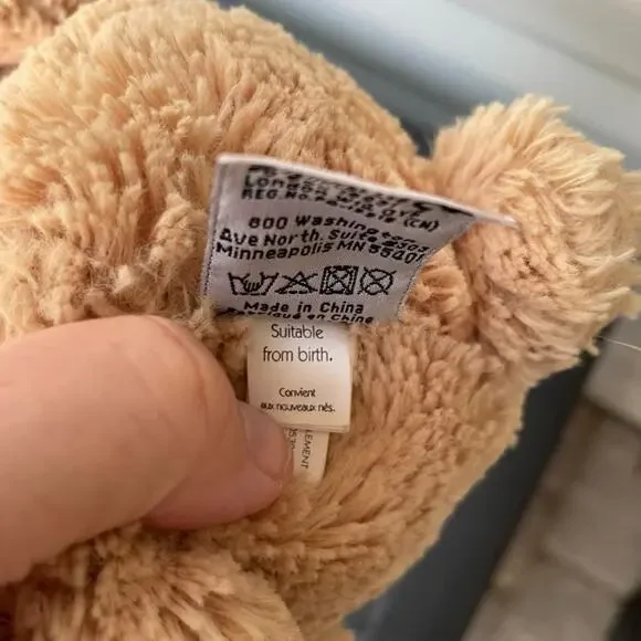 Jellycat Bashful Teddy Bear Plush Stuffed Animal 12" Brown Plastic Beads in Butt - Picture 10 of 11